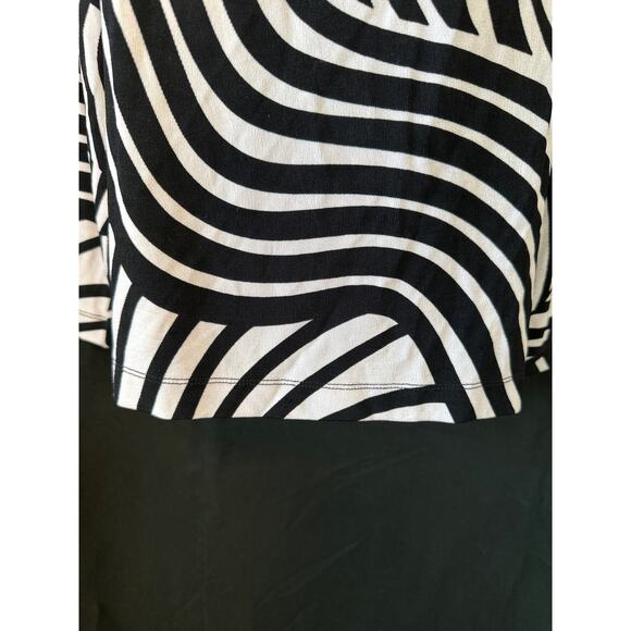 TRAVLERS by Chico Black White Geometric Print Business Office Casual Top Sz 3 - Picture 6 of 12